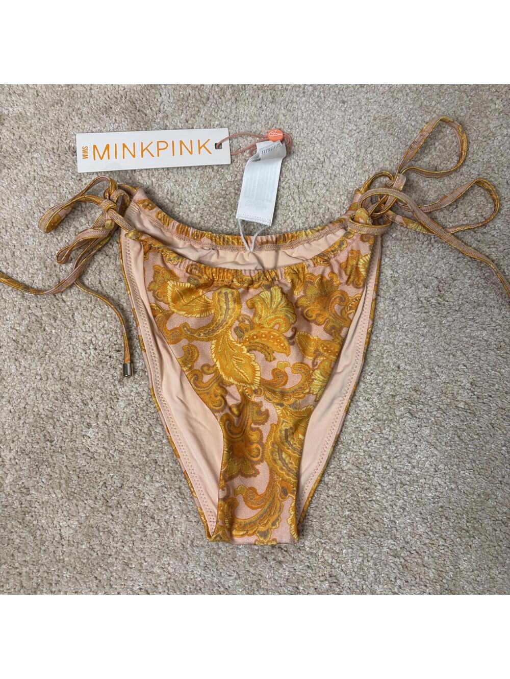 Minkpink L NWT Yellow Paisley Bikini Bottoms